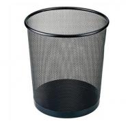 Comix/齐心B2005中号耐用型铁网圆纸篓 办公用品 黑色网格垃圾桶 纸篓