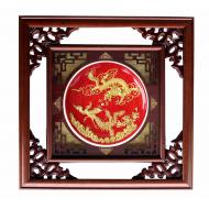 龙凤呈祥红盘（鳞片）角花框