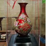 【国色天香】景德镇精品瓷器与漆线雕的完美结合！高55厘米