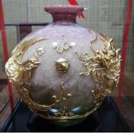 【龙凤呈祥天地方圆】景德镇精品结晶袖天地方圆与漆线雕的完美结合！ 高28cm